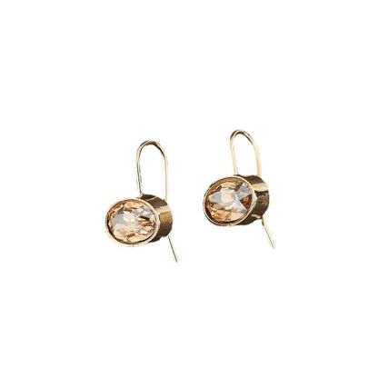 Oval-shaped Gemstone Stud Earrings