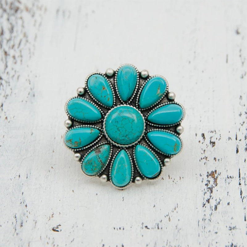 Bohemian Style Turquoise Ring