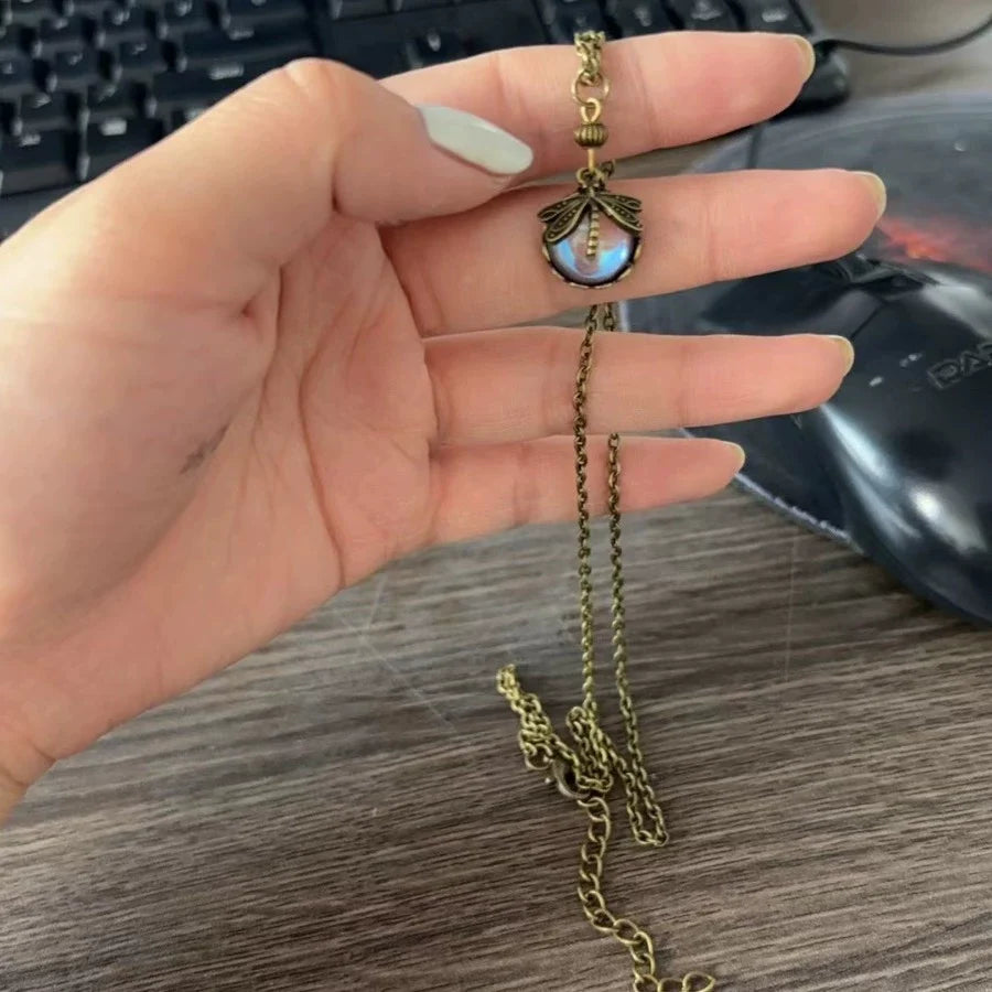 Crystal Dragonfly Pendant Necklace