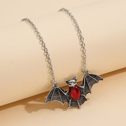Red Vampire Bat Necklace