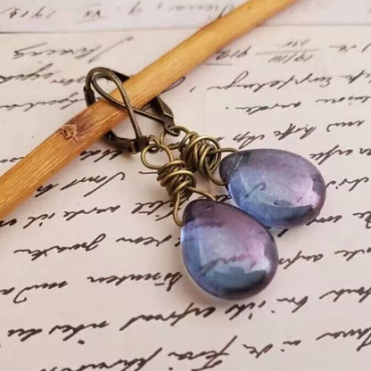 Blue/Orange Gemstone Earrings