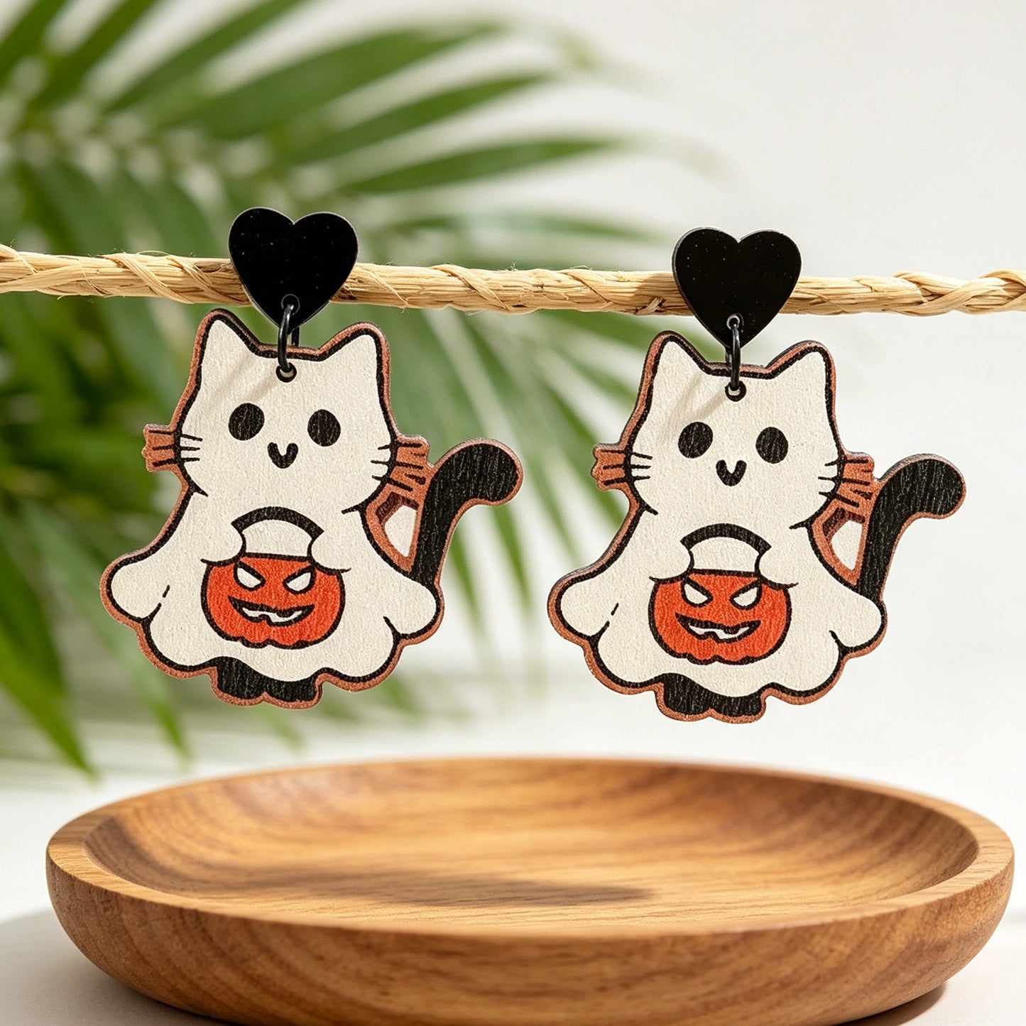 【Halloween Party】Scary Cat Pumpkin Earrings