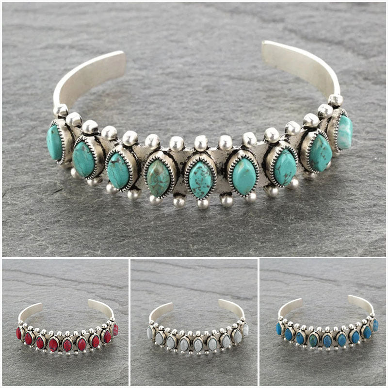 Bohemian Turquoise Open Bracelet