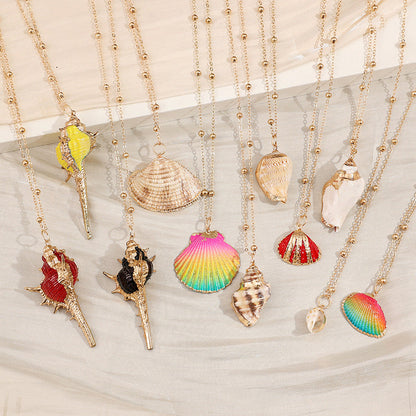 Gold-Edge Ocean-Style Necklace