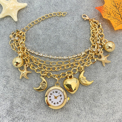 Gold Accessories Fashion Pendant Watch