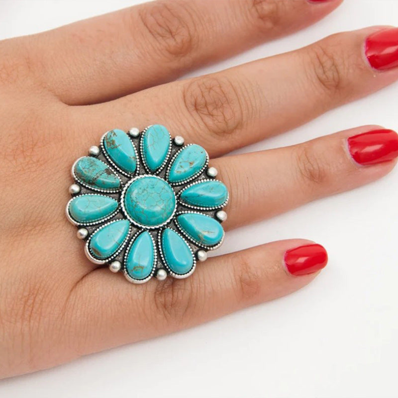 Bohemian Style Turquoise Ring