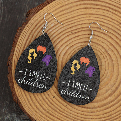 Classic Droplet-shaped Wooden Earrings