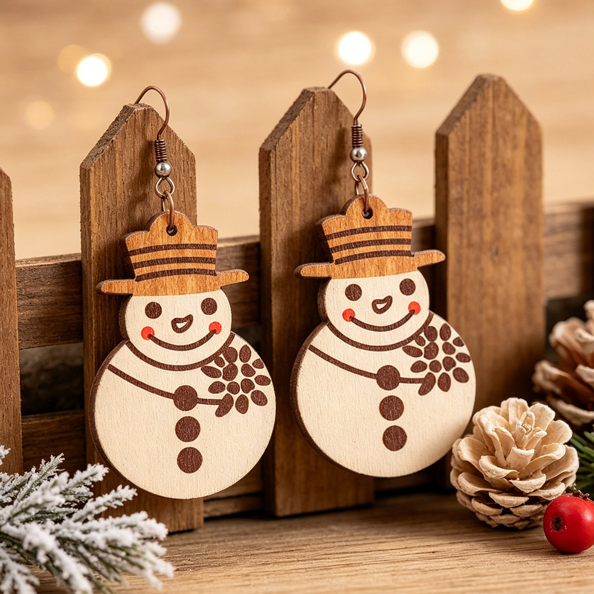 Christmas Cartoon Snowman Earrings