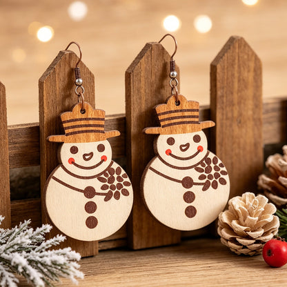Christmas Cartoon Snowman Earrings