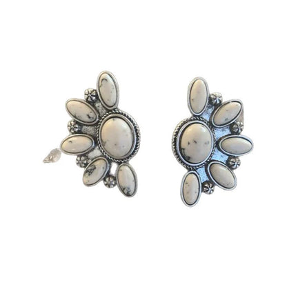 Geometric Flower Turquoise Earrings