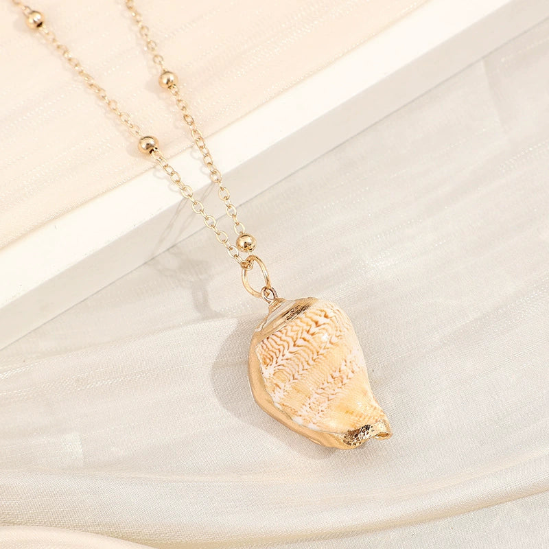Gold-Edge Ocean-Style Necklace