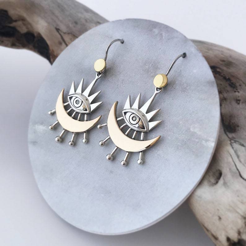 Sun and Moon Fashion Earrings