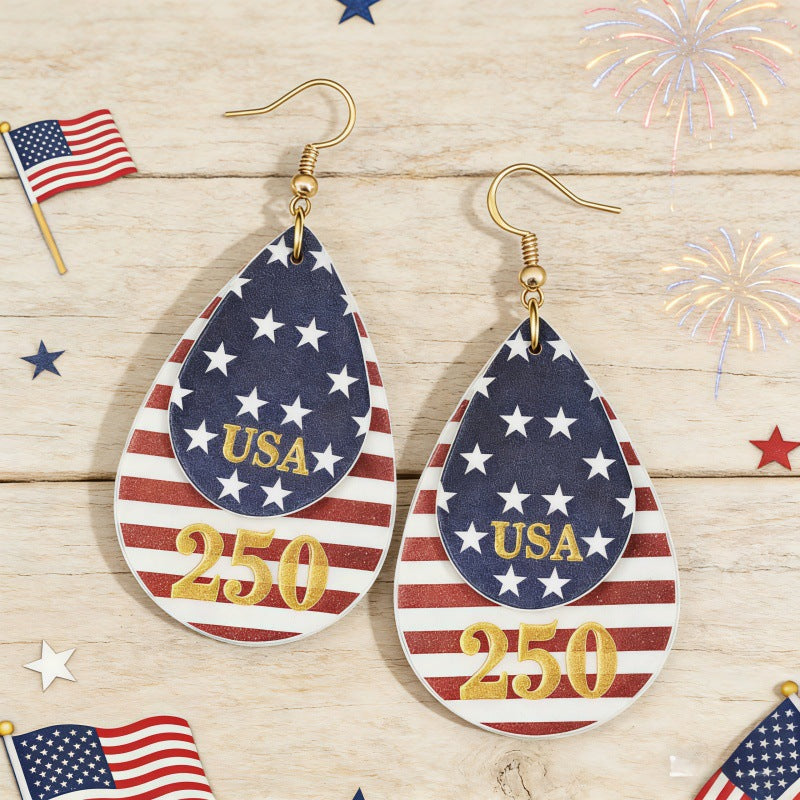 American Flag Striped Earrings