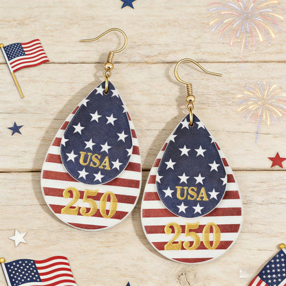 American Flag Striped Earrings