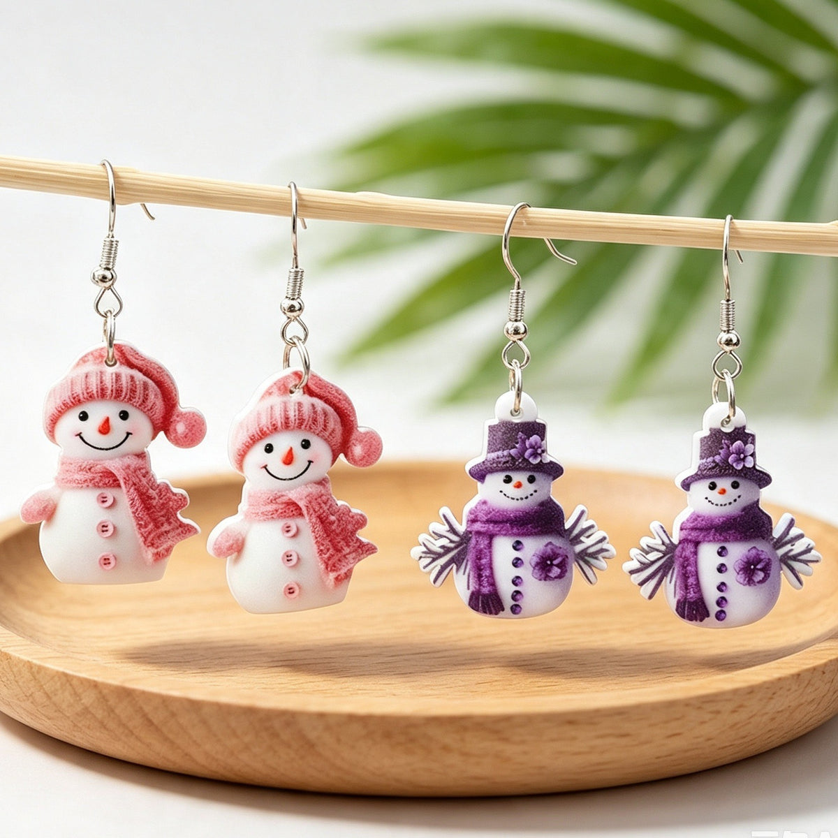 Christmas Cute Snowman Pendant Earrings