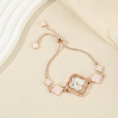 Four-leaf Clover Diamond-studded Watch