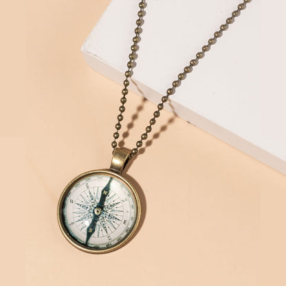 Ancient Compass Time Gem Necklace