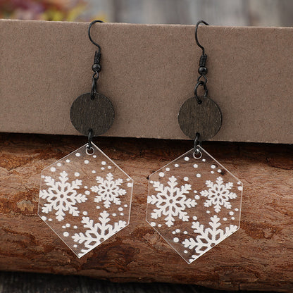 Snowflake Pendant Acrylic Earrings