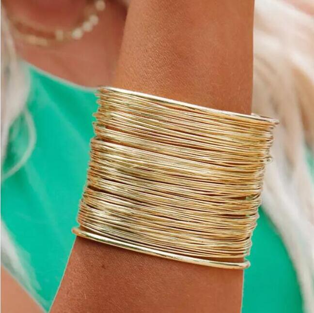 New Fashionable Open-ended Gold-Plated Bracelet