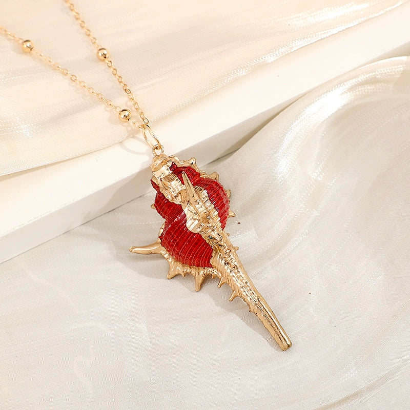 Gold-Edge Ocean-Style Necklace