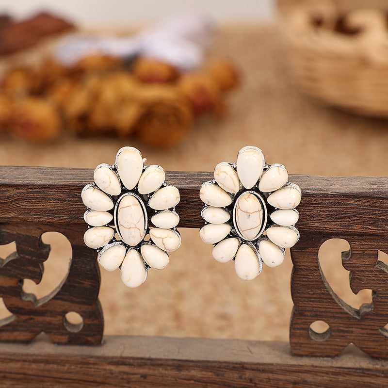 Geometric Floral Exaggerated Earrings