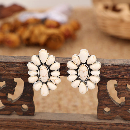 Geometric Floral Exaggerated Earrings