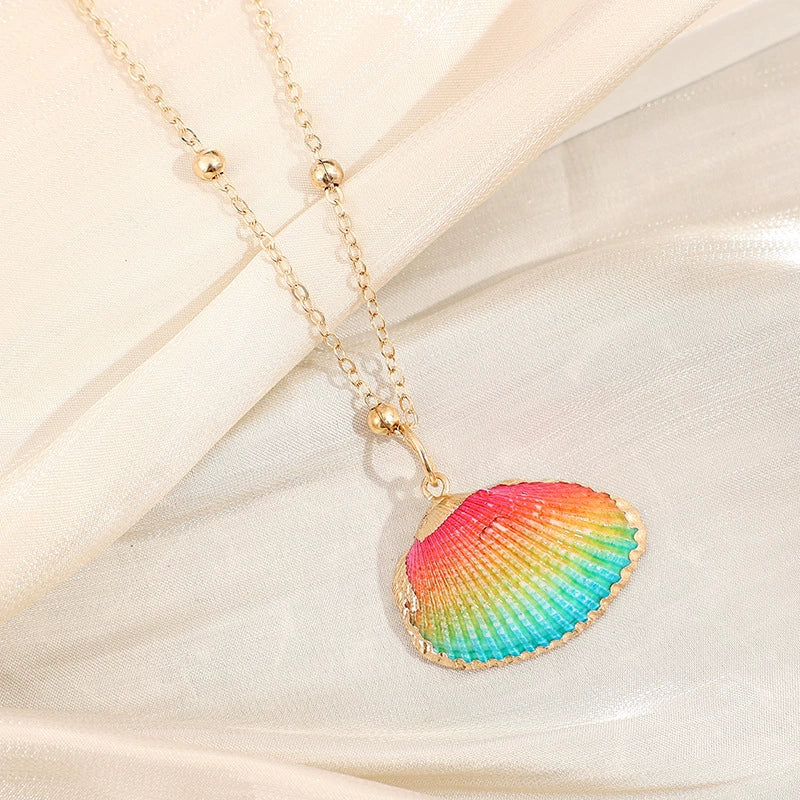 Gold-Edge Ocean-Style Necklace