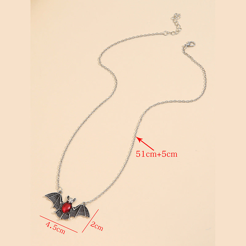 Red Vampire Bat Necklace
