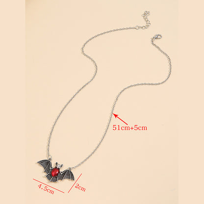 Red Vampire Bat Necklace