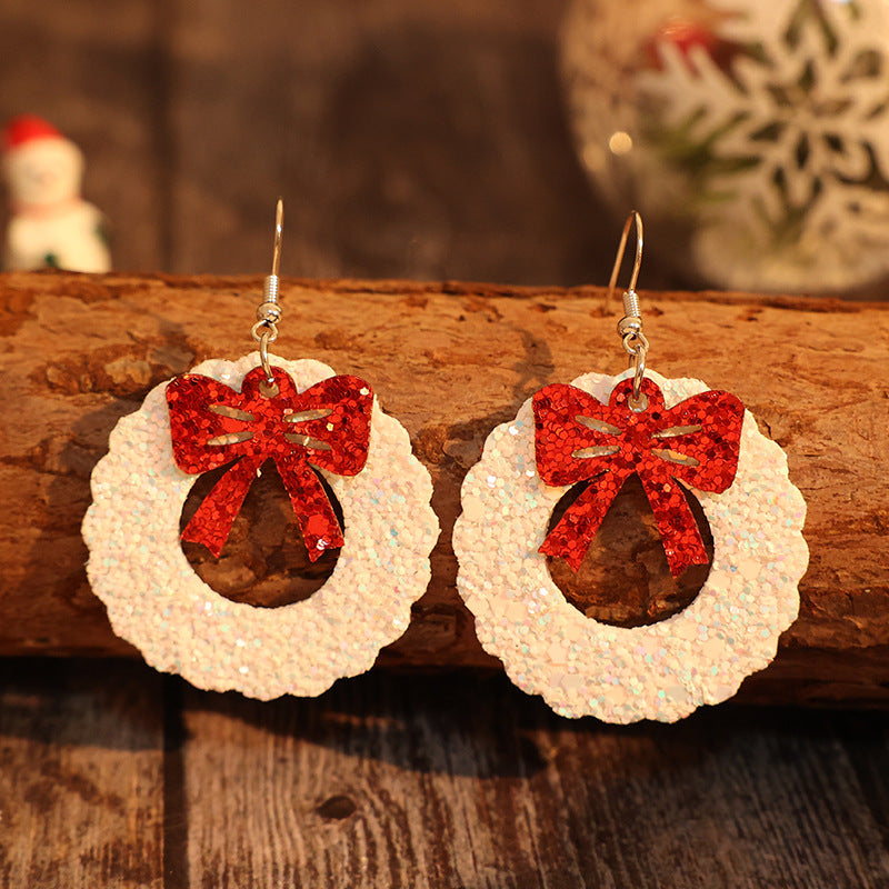 Red Sequin Bow earrings