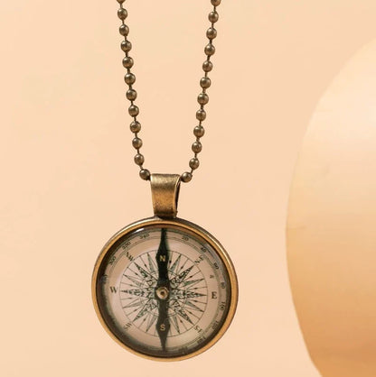 Ancient Compass Time Gem Necklace