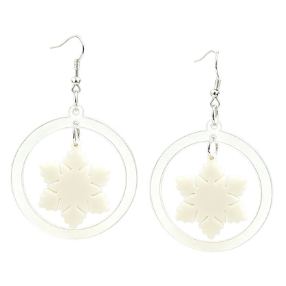 Circular-shaped Assembled Snowflake Party Earrings