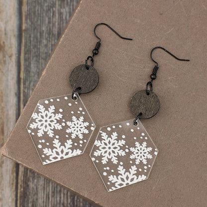 Snowflake Pendant Acrylic Earrings