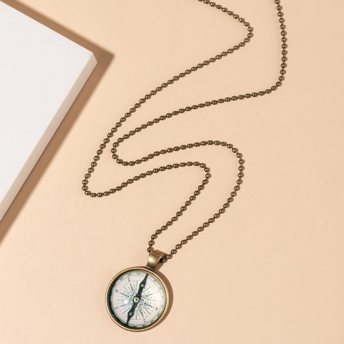 Ancient Compass Time Gem Necklace
