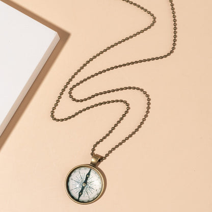 Ancient Compass Time Gem Necklace