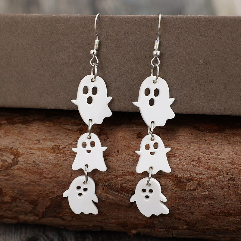 White Ghost Gothic-style Earrings