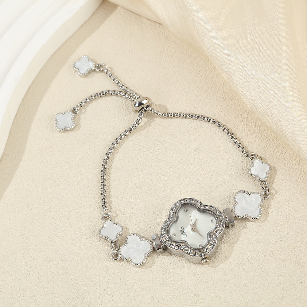 Four-leaf Clover Diamond-studded Watch