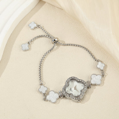 Four-leaf Clover Diamond-studded Watch