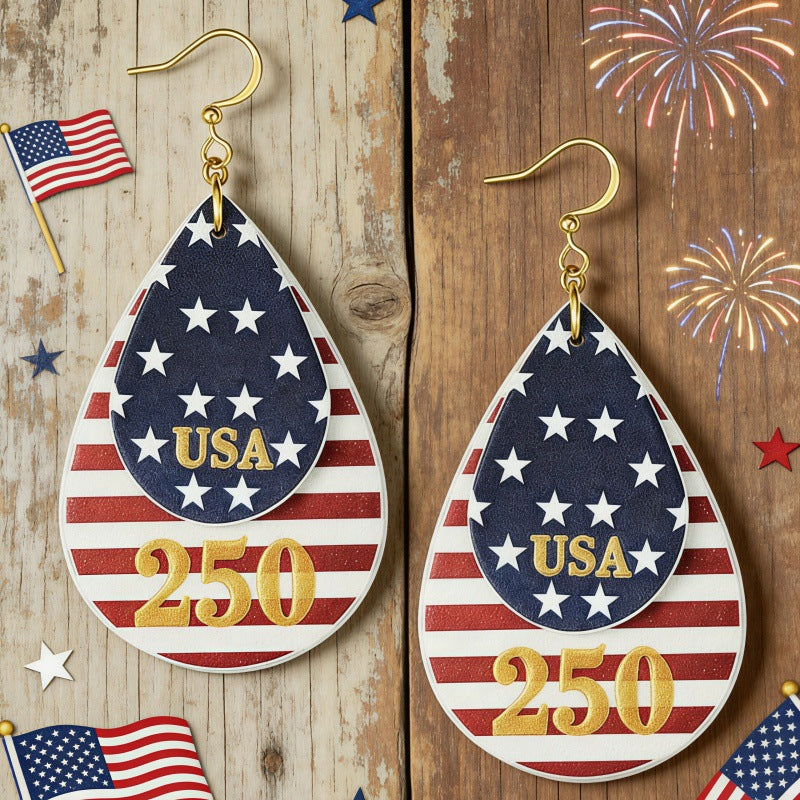 American Flag Striped Earrings