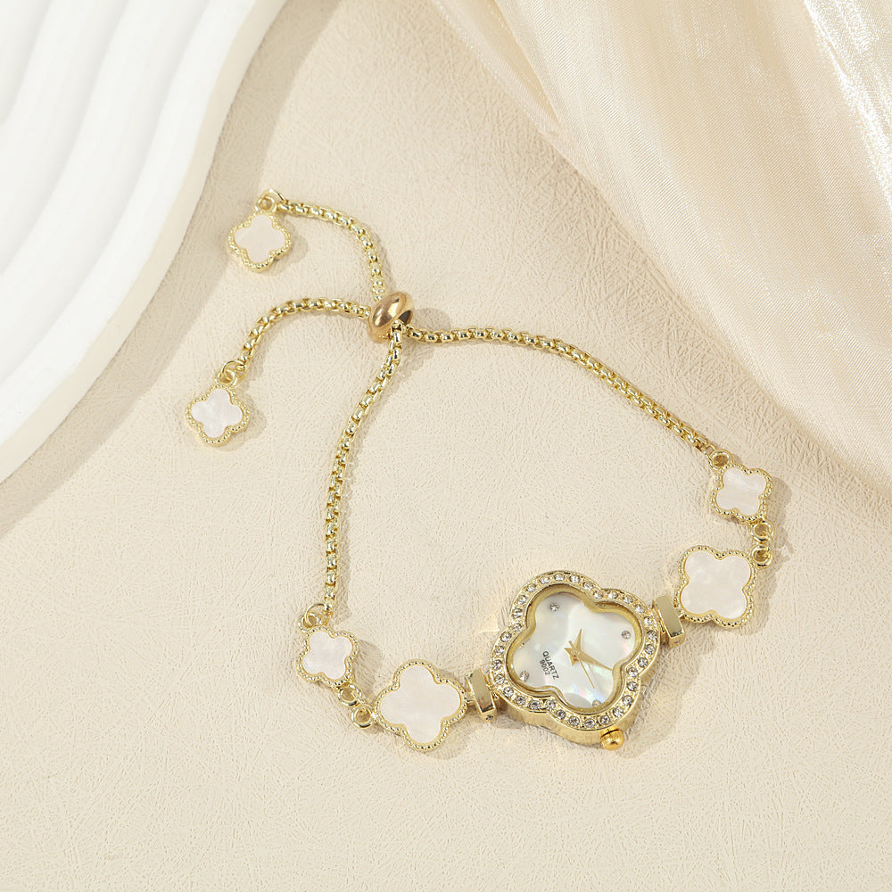 Four-leaf Clover Diamond-studded Watch