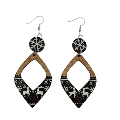 Cartoon Deer Rhombus Hollow Earrings