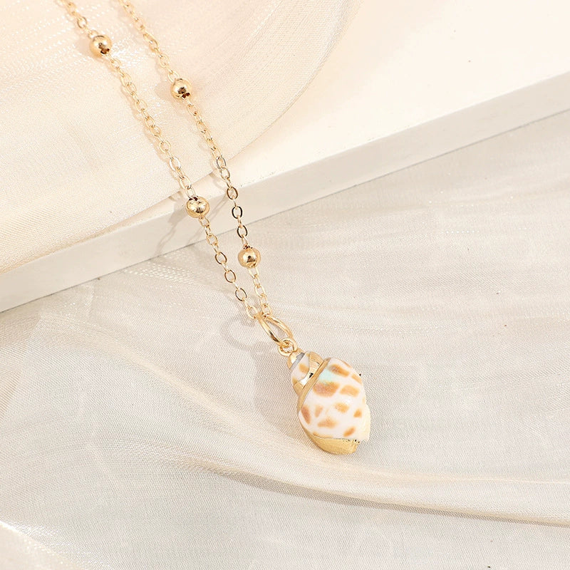 Gold-Edge Ocean-Style Necklace