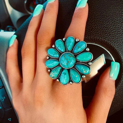 Bohemian Style Turquoise Ring