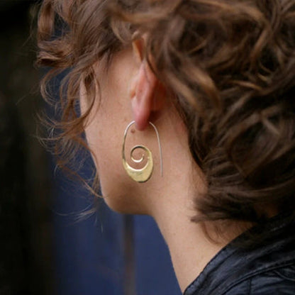Simple Geometric Spiral Earrings
