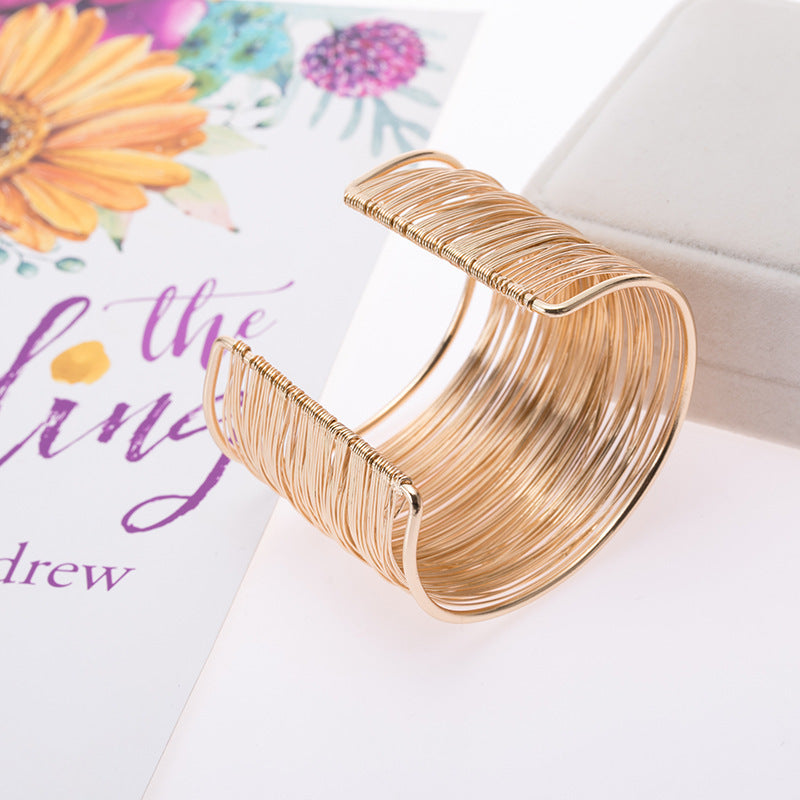 New Fashionable Open-ended Gold-Plated Bracelet