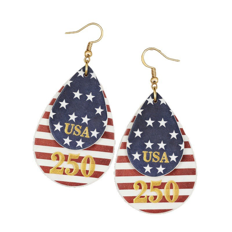 American Flag Striped Earrings