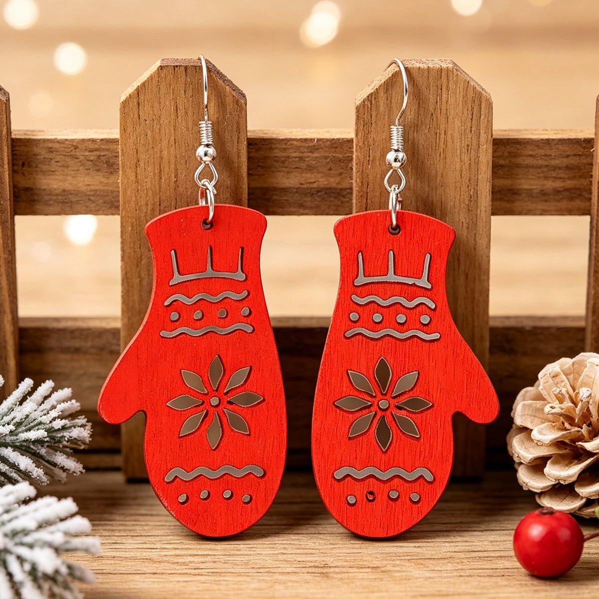 Christmas-themed Hollow-patterned Earrings