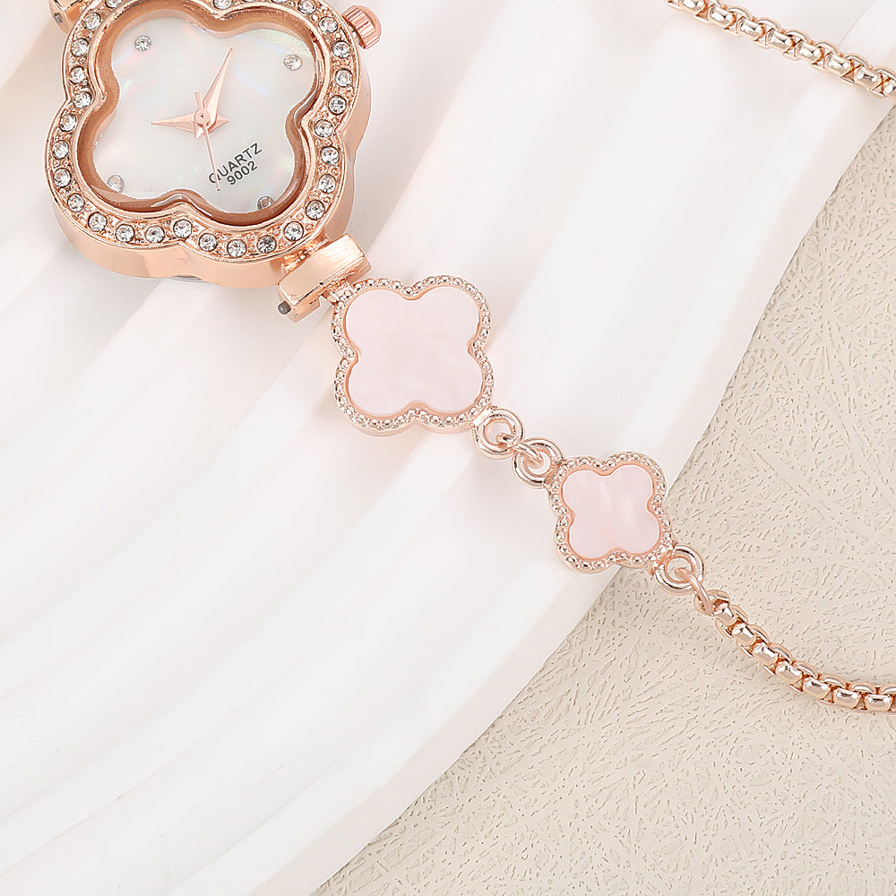 Four-leaf Clover Diamond-studded Watch