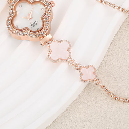 Four-leaf Clover Diamond-studded Watch