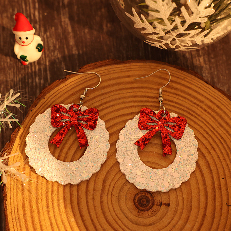 Red Sequin Bow earrings